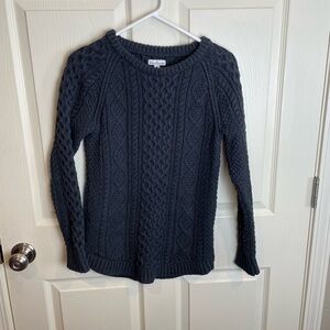 LL bean signature cotton Cable Knit fisherman Sweater XS
